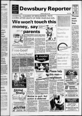 cover page of Dewsbury Reporter published on May 29, 1987