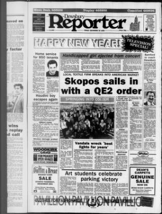 cover page of Dewsbury Reporter published on December 30, 1988