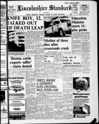 cover page of Lincolnshire Standard and Boston Guardian published on July 6, 1973