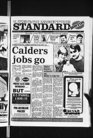 cover page of Lincolnshire Standard and Boston Guardian published on February 28, 1985