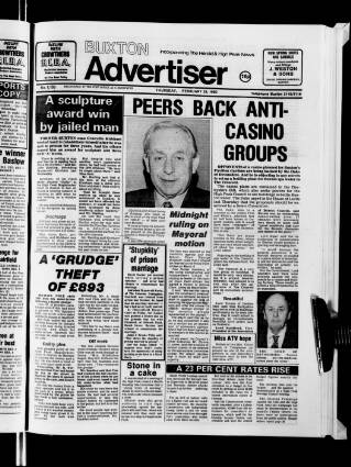 cover page of Buxton Advertiser published on February 28, 1980