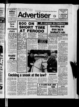 cover page of Buxton Advertiser published on September 18, 1980