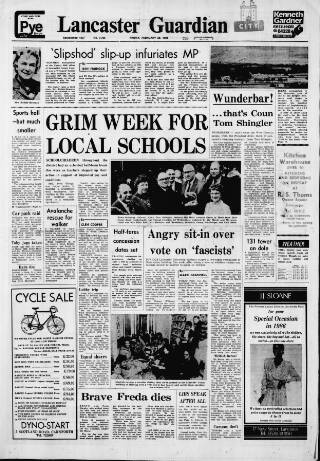 cover page of Lancaster Guardian published on February 28, 1986