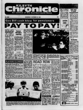 cover page of Kilsyth Chronicle published on November 30, 1988