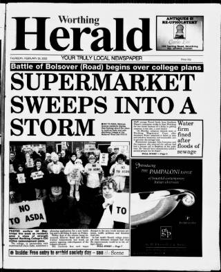 cover page of Worthing Herald published on February 28, 2002