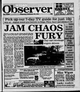cover page of Wigan Observer and District Advertiser published on February 28, 1991
