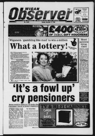 cover page of Wigan Observer and District Advertiser published on November 15, 1994