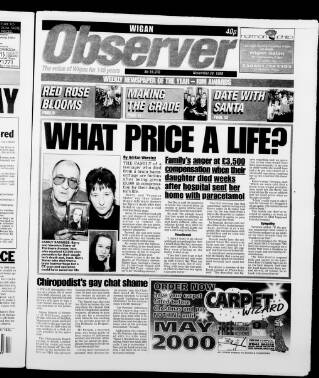 cover page of Wigan Observer and District Advertiser published on November 30, 1999
