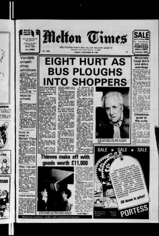 cover page of Melton Mowbray Times and Vale of Belvoir Gazette published on December 30, 1983