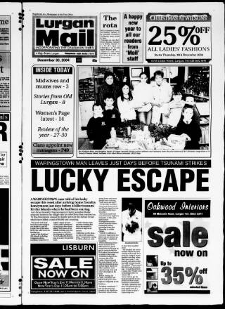 cover page of Lurgan Mail published on December 30, 2004