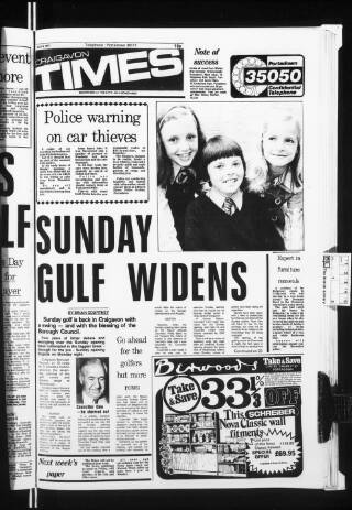 cover page of Portadown Times published on July 6, 1977