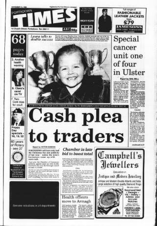 cover page of Portadown Times published on November 15, 1996