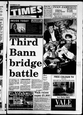 cover page of Portadown Times published on November 30, 2001