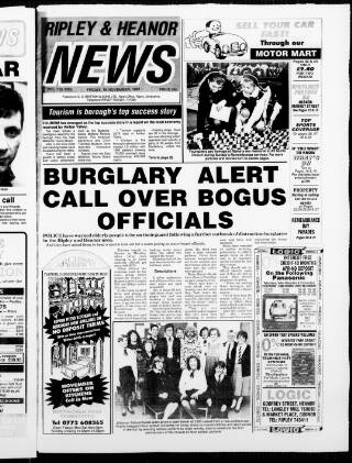 cover page of Ripley and Heanor News and Ilkeston Division Free Press published on November 15, 1991