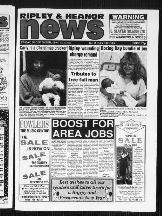 cover page of Ripley and Heanor News and Ilkeston Division Free Press published on December 30, 1994