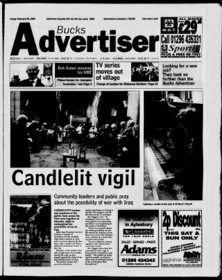 cover page of Bucks Advertiser & Aylesbury News published on February 28, 2003