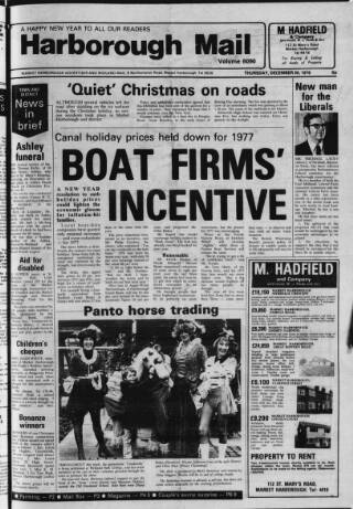 cover page of Market Harborough Advertiser and Midland Mail published on December 30, 1976