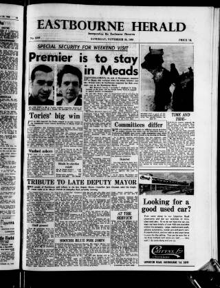 cover page of Eastbourne Herald published on November 30, 1968