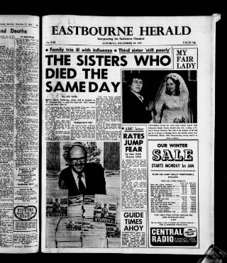 cover page of Eastbourne Herald published on December 30, 1972