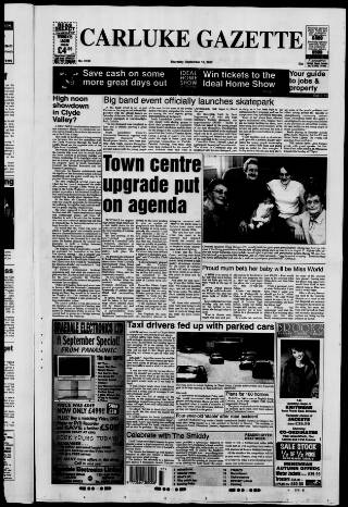 cover page of Carluke and Lanark Gazette published on September 18, 2003