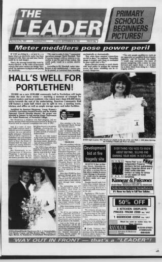 cover page of Mearns Leader published on September 18, 1992