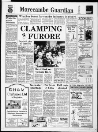 cover page of Morecambe Guardian published on May 29, 1992