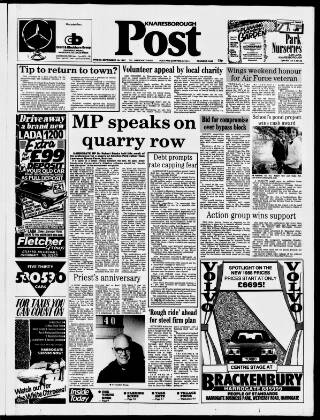cover page of Knaresborough Post published on September 18, 1987