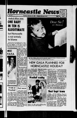 cover page of Horncastle News published on September 18, 1969
