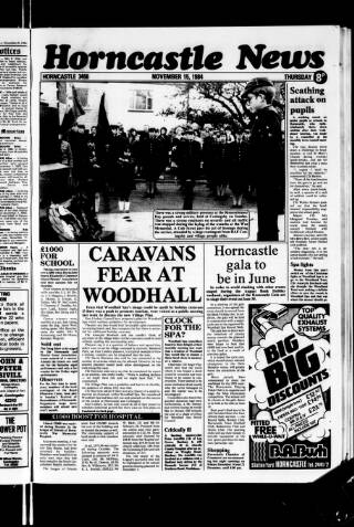 cover page of Horncastle News published on November 15, 1984