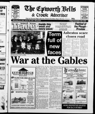 cover page of Epworth Bells, Crowle and Isle of Axholme Messenger published on September 18, 1998