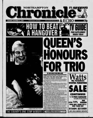 cover page of Northampton Chronicle and Echo published on December 30, 2000