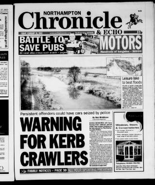 cover page of Northampton Chronicle and Echo published on February 28, 2003