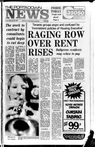 cover page of Portadown News published on February 28, 1975