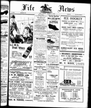 cover page of Fife News published on December 30, 1939