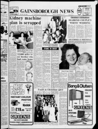 cover page of Retford, Worksop, Isle of Axholme and Gainsborough News published on December 30, 1977