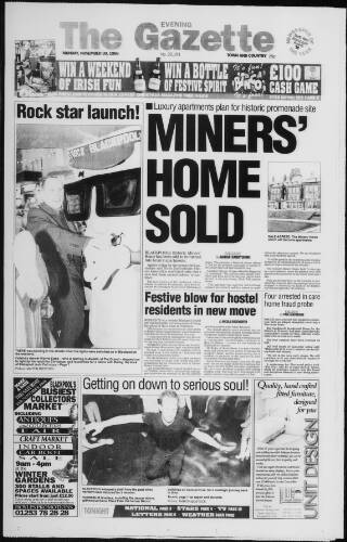 cover page of West Lancashire Evening Gazette published on November 30, 1998