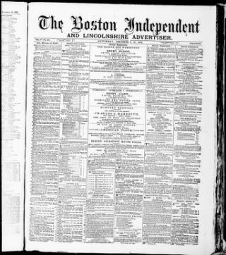 cover page of Boston Independent and Lincolnshire Advertiser published on December 30, 1882