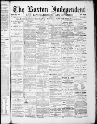 cover page of Boston Independent and Lincolnshire Advertiser published on February 28, 1903