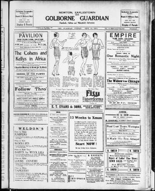 cover page of Newton and Earlestown Guardian published on September 18, 1931