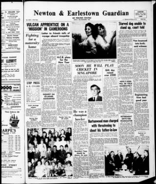 cover page of Newton and Earlestown Guardian published on December 30, 1960