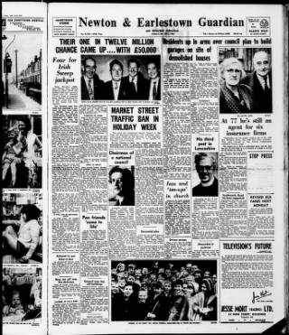 cover page of Newton and Earlestown Guardian published on July 6, 1962
