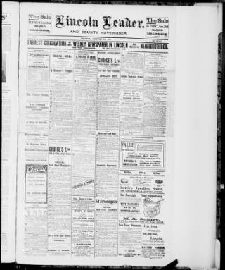 cover page of Lincoln Leader and County Advertiser published on December 30, 1916