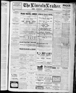 cover page of Lincoln Leader and County Advertiser published on December 30, 1922