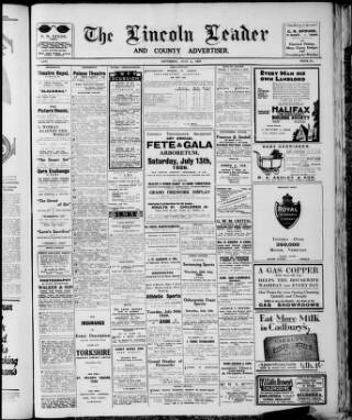 cover page of Lincoln Leader and County Advertiser published on July 6, 1929