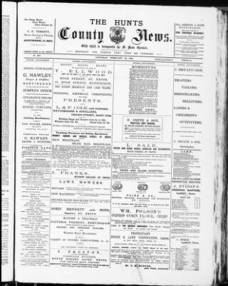 cover page of Hunts County News published on February 28, 1891