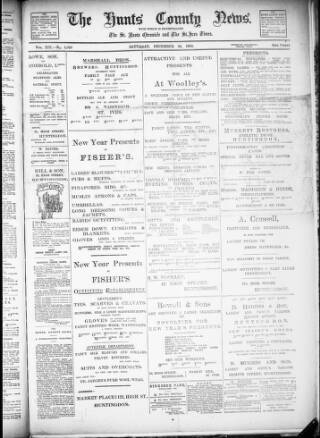 cover page of Hunts County News published on December 30, 1905