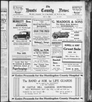 cover page of Hunts County News published on July 6, 1922