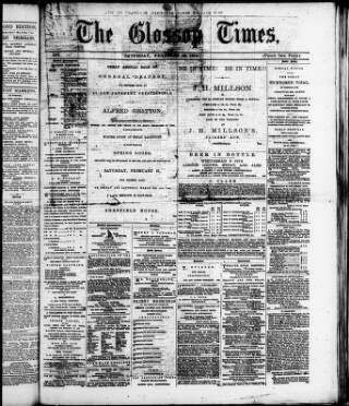 cover page of Glossop Times published on February 28, 1874