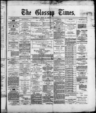 cover page of Glossop Times published on July 6, 1878