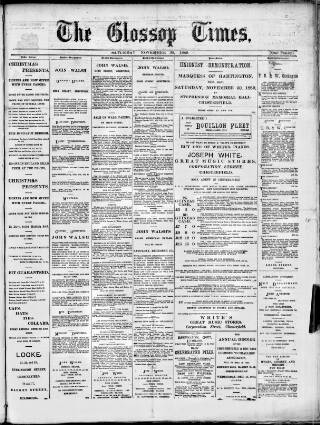cover page of Glossop Times published on November 30, 1889